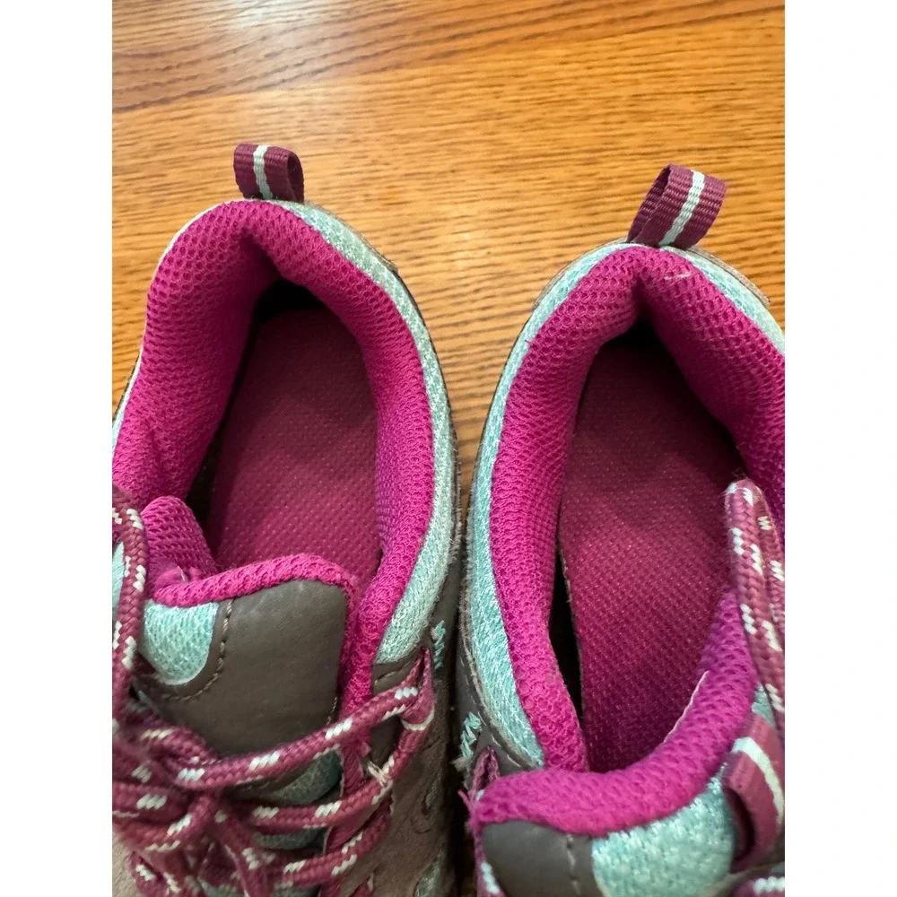 Merrell Chameleon Low Lace Waterproof Girls Hiking Shoes Brown Teal 13M MC52379
